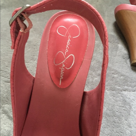 Jessica Simpson Wedge Peep Toe Sandals Size 7 - Picture 15 of 16
